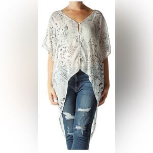 ASTR | Cream Black Printed Blouse | size XS